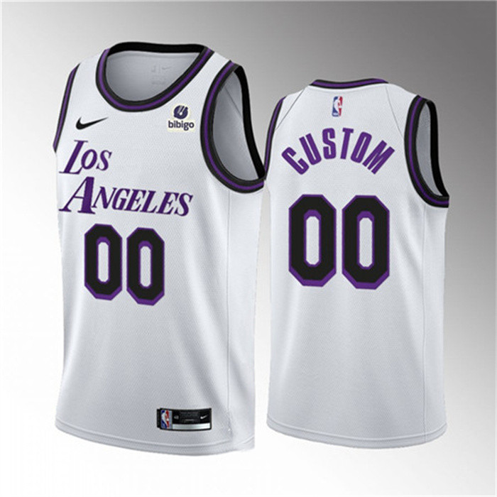 Youth Los Angeles Lakers Active Player Custom White City Edition Swingman Stitched Jersey